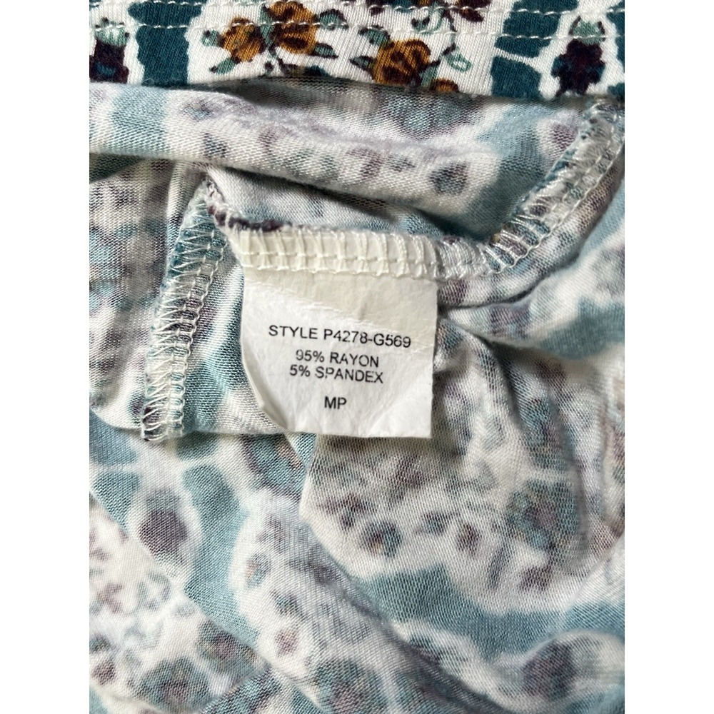 Loveappella Skirt Womens Medium Petite Boho Midi Maxi Stretch Floral Casual - Picture 7 of 10